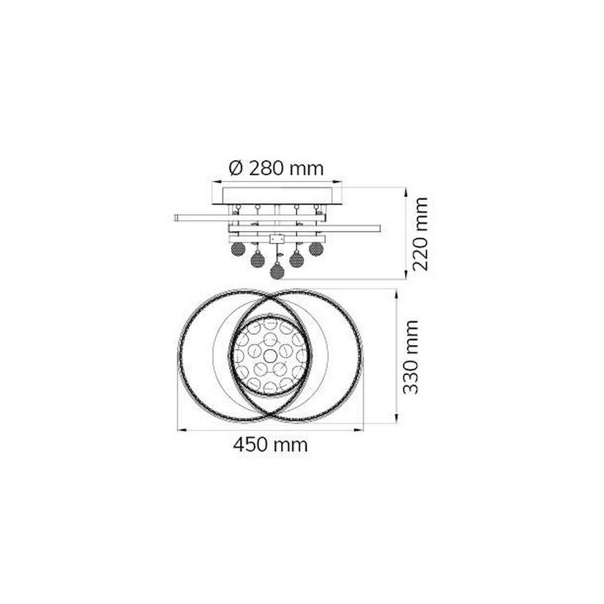 Wofi 9103.01.01.8420 - Lampadario a plafone LED dimmerabile MEDLEY LED/37W/230V