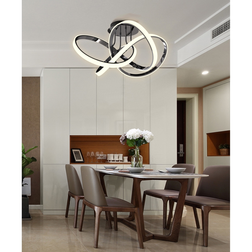 Wofi 9134-105L - Lampadario a plafone LED dimmerabile INDIGO LED/50W/230V nero/cromo lucido