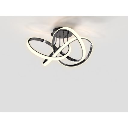 Wofi 9134-105L - Lampadario a plafone LED dimmerabile INDIGO LED/50W/230V nero/cromo lucido