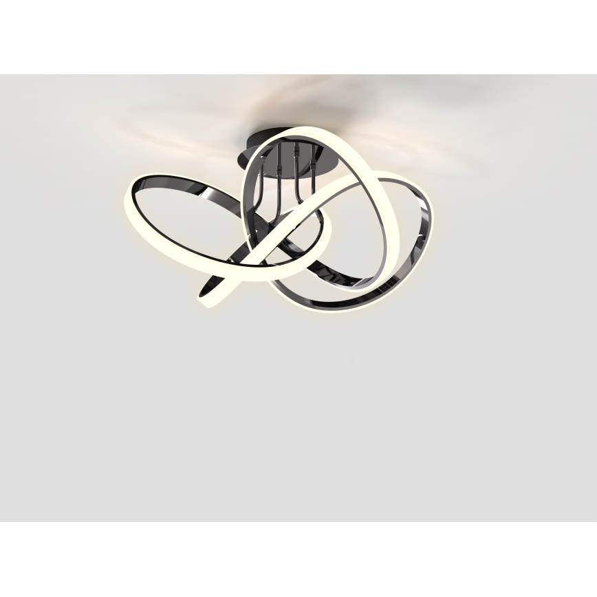 Wofi 9134-105L - Lampadario a plafone LED dimmerabile INDIGO LED/50W/230V nero/cromo lucido