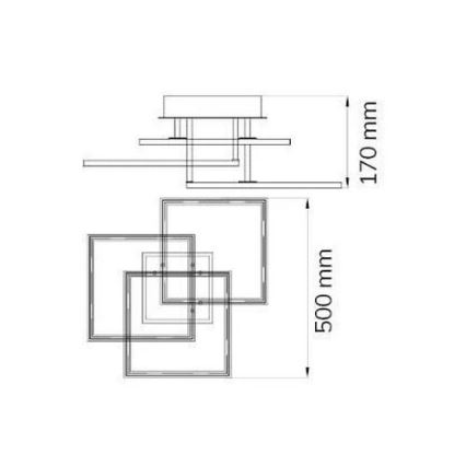 Wofi 9243.03.70.8300 - Lampadario a plafone LED dimmerabile MODESTO LED/33W/230V