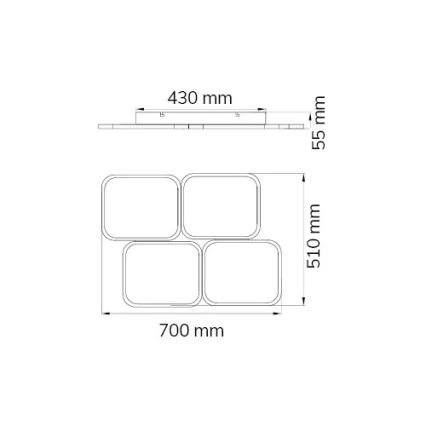 Wofi 9488.04.70.8000 - Plafoniera LED RGBW Dimmerabile REEV LED/30W/230V Wi-Fi + telecomando