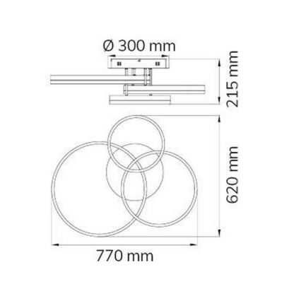 Wofi 9822.03.88.9000 - Lampadario a plafone LED dimmerabile VAASA LED/58W/230V