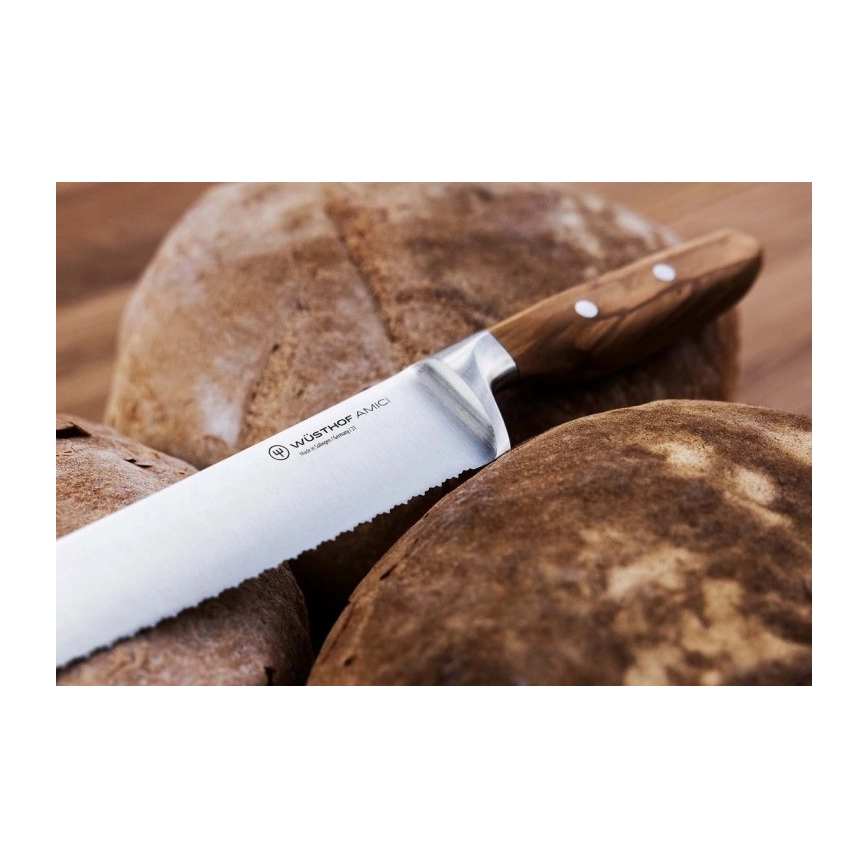 Wüsthof - Coltello da cucina AMICI 23 cm in legno d'ulivo