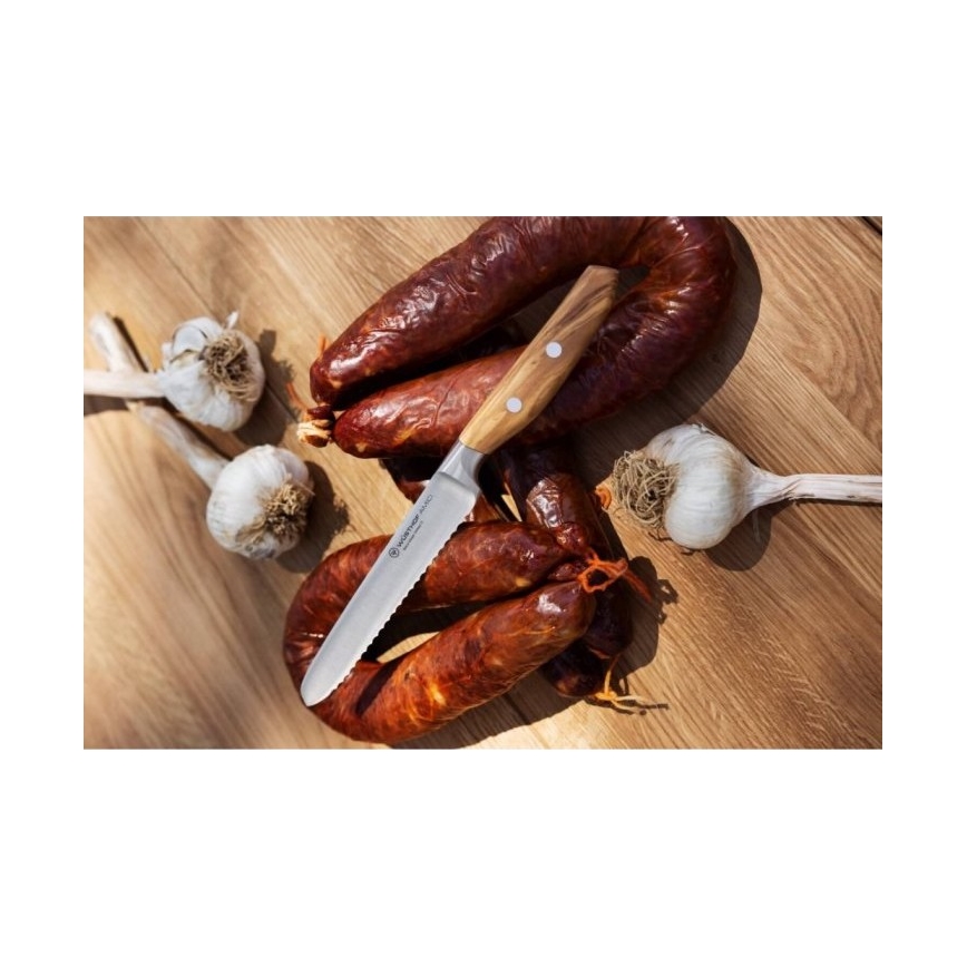Wüsthof - Coltello da cucina per il pane AMICI 14 cm legno d'oliva