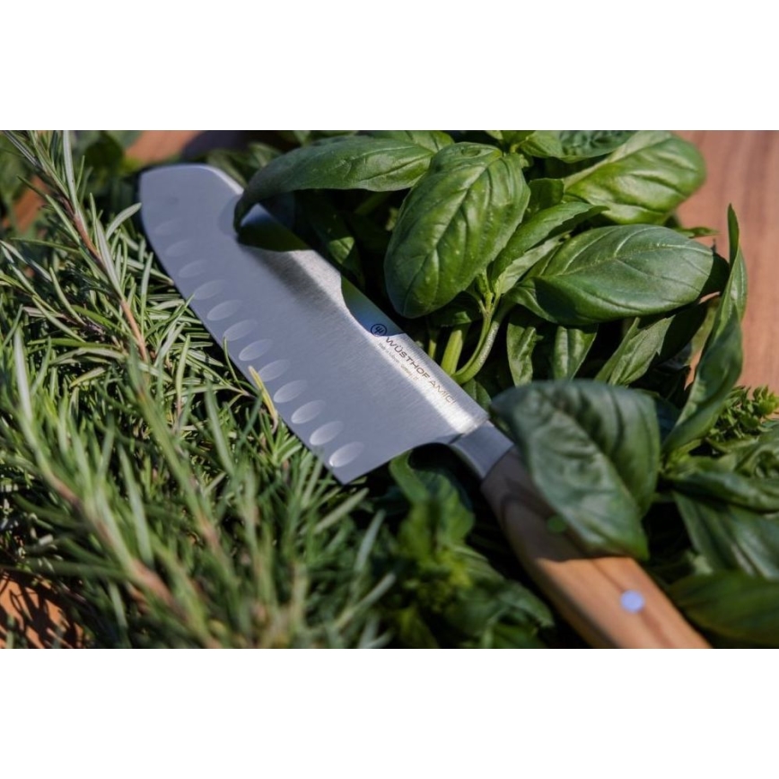 Wüsthof - Coltello da cucina santoku AMICI 17 cm legno d'ulivo