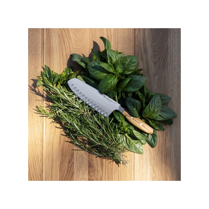 Wüsthof - Coltello da cucina santoku AMICI 17 cm legno d'ulivo
