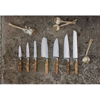 Wüsthof - Coltello da cucina santoku AMICI 17 cm legno d'ulivo