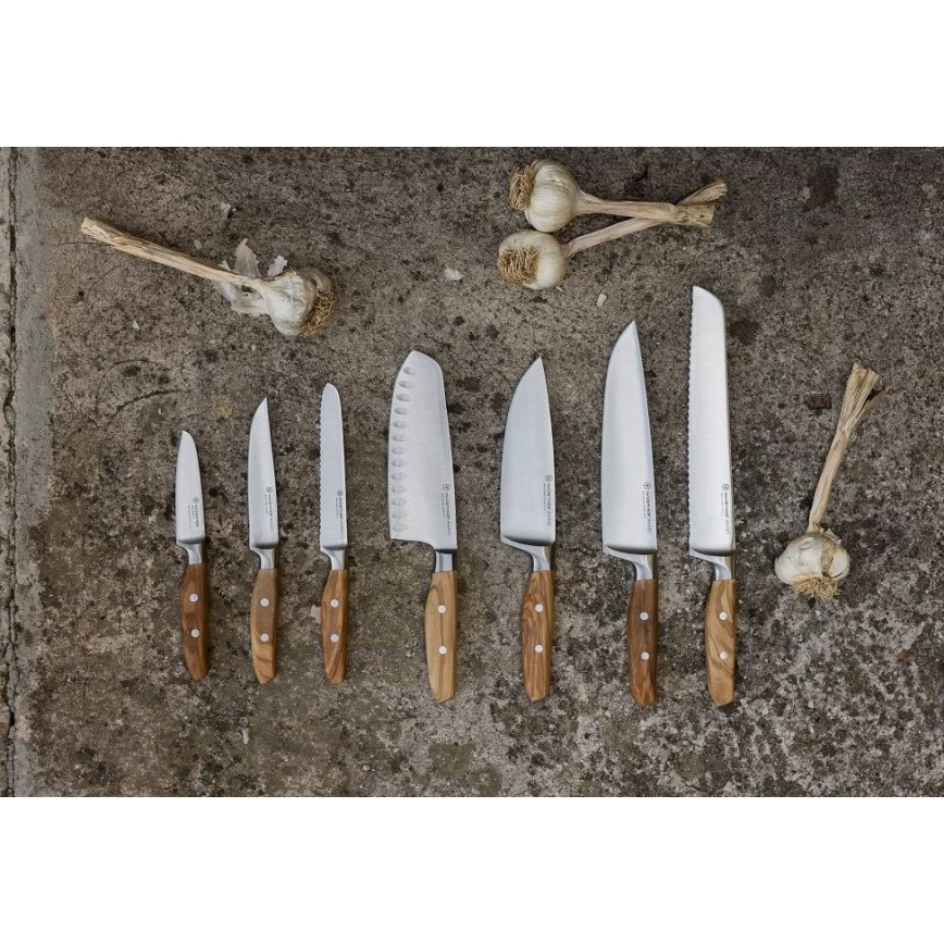 Wüsthof - Coltello da cucina santoku AMICI 17 cm legno d'ulivo