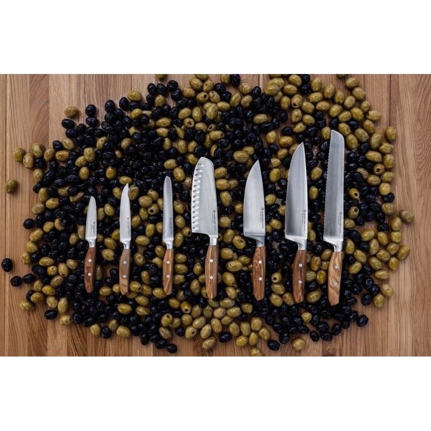 Wüsthof - Coltello da cucina santoku AMICI 17 cm legno d'ulivo