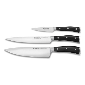 Wüsthof - Set di coltelli da cucina CLASSIC IKON, 3 pezzi, nero