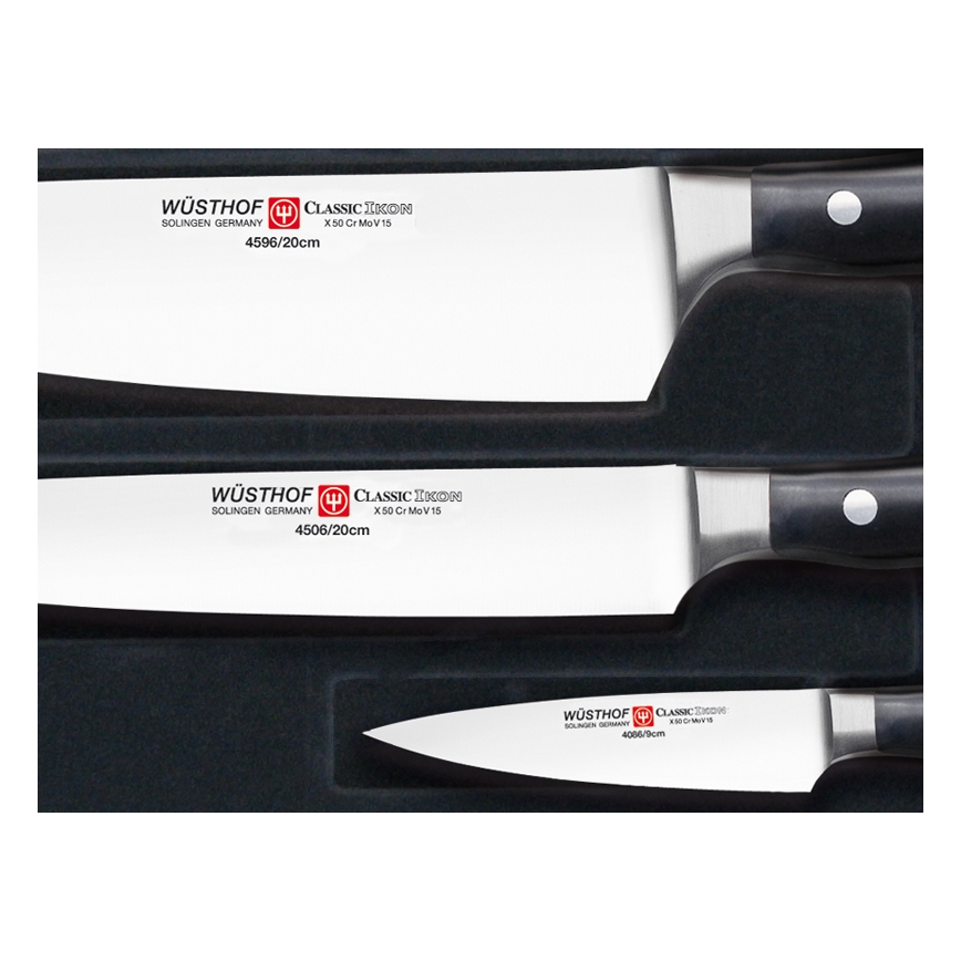 Wüsthof - Set di coltelli da cucina CLASSIC IKON 3 pz nero