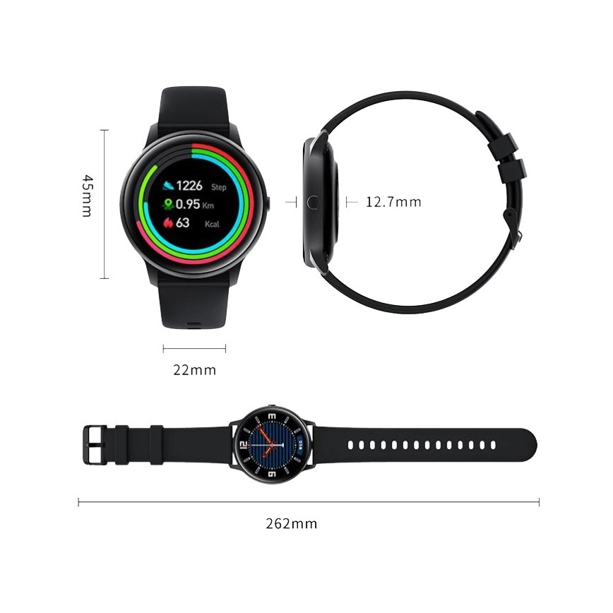 Xiaomi - Orologio intelligente IMILAB Bluetooth KW66 IP68 nero