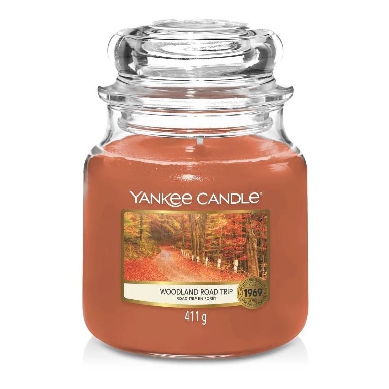 Yankee Candle - Candela profumata WOODLAND ROAD TRIP centrale 411g 65-75 ore