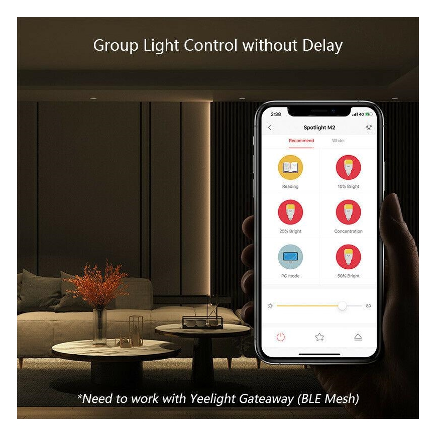 Yeelight - Lampada LED da incasso dimmerabile  MESH DOWNLIGHT M2 PRO LED/8W/230V Bluetooth + telecomando