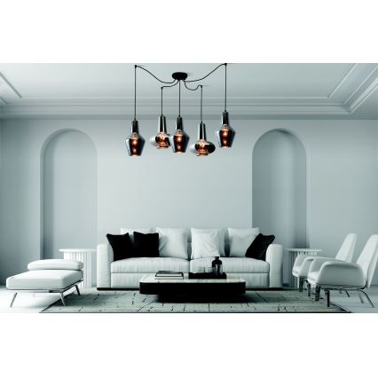 Zambelis 17150 - Lampadario a sospensione con filo 5xE27/40W/230V ragno