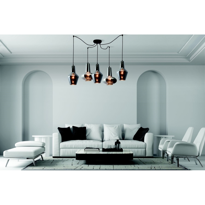 Zambelis 17150 - Lampadario a sospensione con filo 5xE27/40W/230V ragno