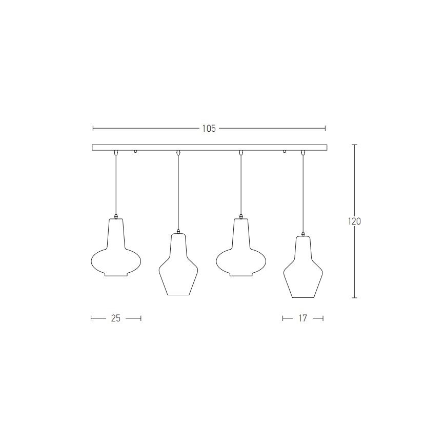 Zambelis 17151 - Lampadario a sospensione con filo 4xE27/40W/230V