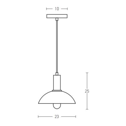 Zambelis 180052 - Lampadario a sospensione con filo 1xE27/40W/230V nero
