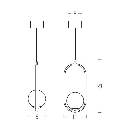 Zambelis 18143 - Lampadario a sospensione con filo 1xG9/25W/230V