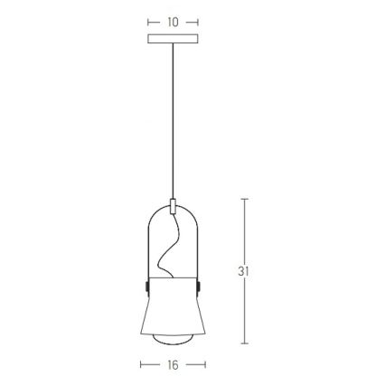 Zambelis 18192 - Lampadario a sospensione con filo 1xE27/40W/230V nero