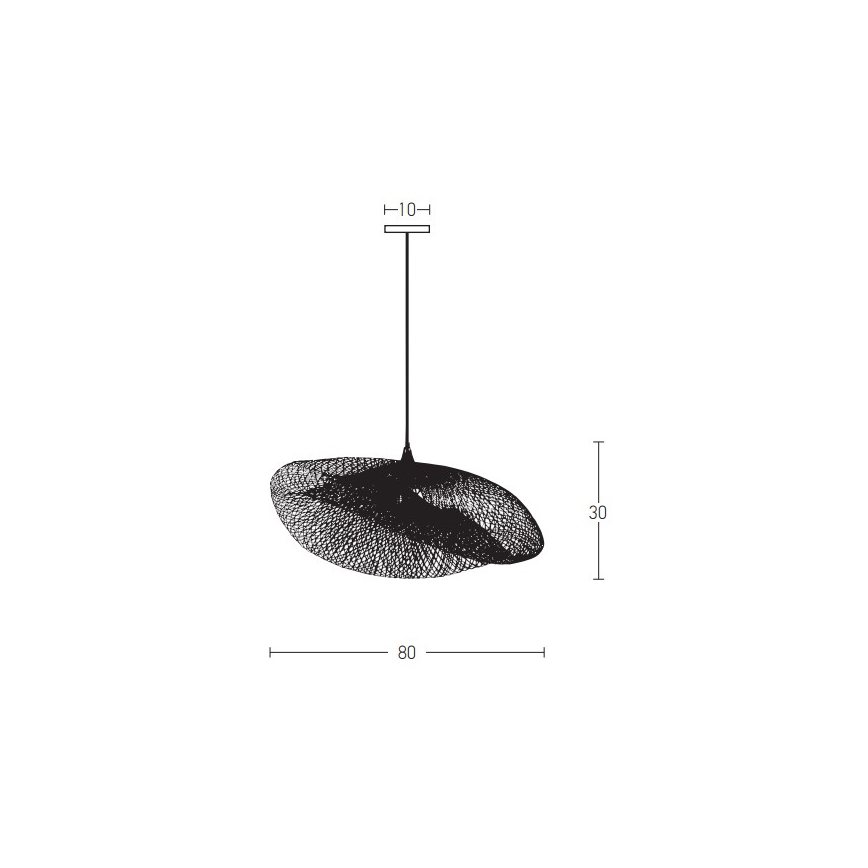 Zambelis 19108 - Lampadario a sospensione con filo 1xE27/40W/230V bambù/nero