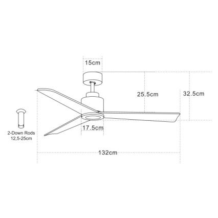 Zambelis 19136-B - Ventilatore da soffitto + telecomando