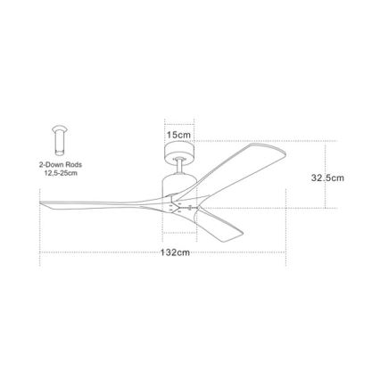 Zambelis 19142 - Ventilatore da soffitto + telecomando