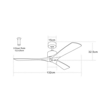 Zambelis 19143 - Ventilatore da soffitto + telecomando