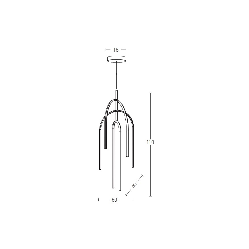 Zambelis 1931 - Lampadario a sospensione con filo LED dimmerabile LED/80W/230V oro