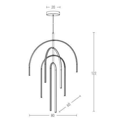 Zambelis 1933 - Lampadario a sospensione con filo LED dimmerabile LED/96W/230V oro