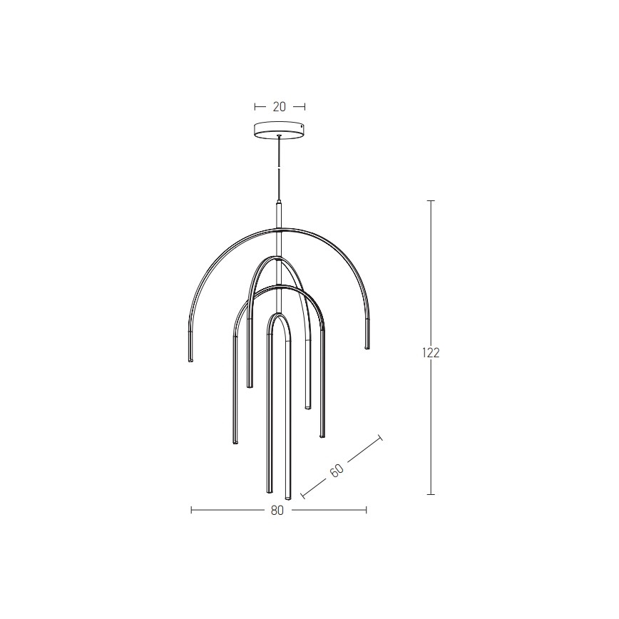 Zambelis 1933 - Lampadario a sospensione con filo LED dimmerabile LED/96W/230V oro