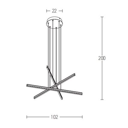 Zambelis 1947 - Lampadario a sospensione con filo LED dimmerabile LED/48W/230V nero