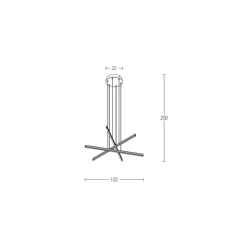 Zambelis 1947 - Lampadario a sospensione con filo LED dimmerabile LED/48W/230V nero