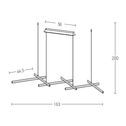 Zambelis 1948 - Lampadario a sospensione con filo LED dimmerabile LED/85W/230V nero