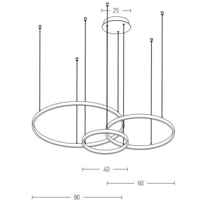 Zambelis 1956-D - Lampadario a sospensione con filo LED dimmerabile LED/136W/230V