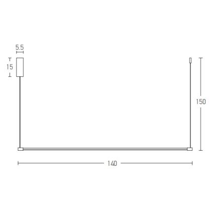 Zambelis 20119 - Lampadario LED a sospensione con filo LED/20W/230V nero