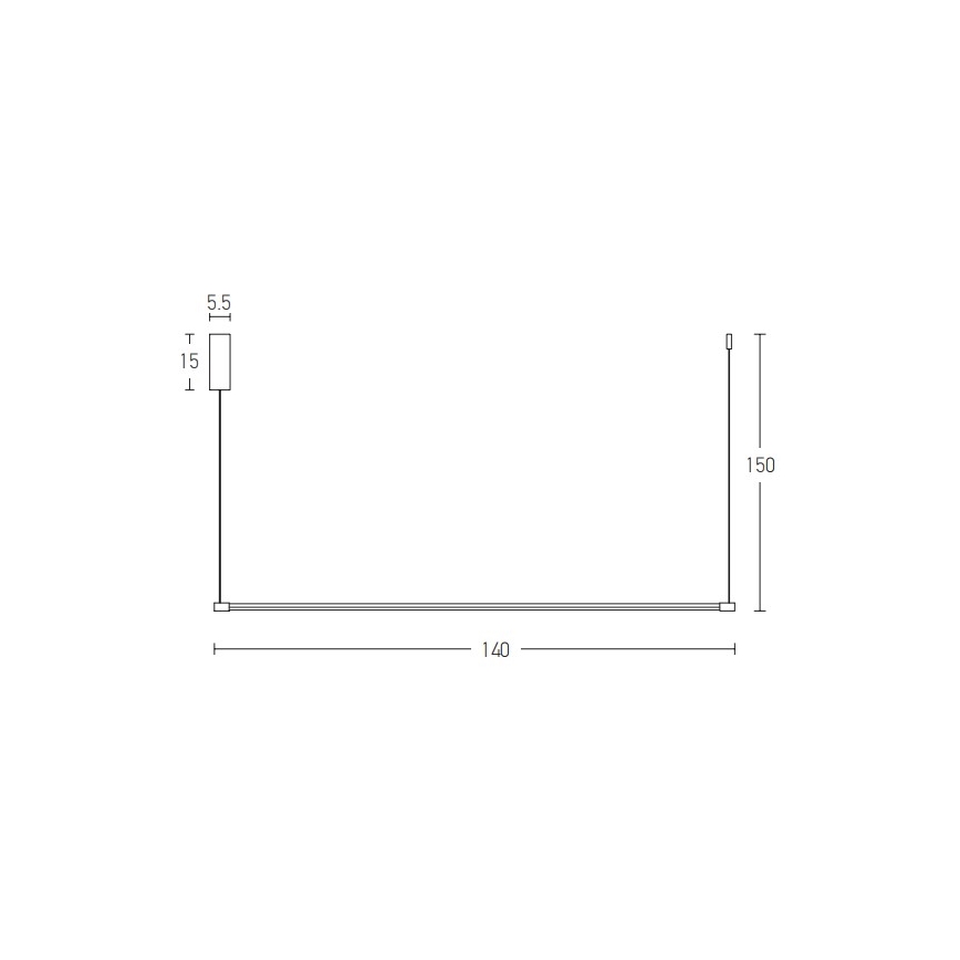 Zambelis 20119 - Lampadario LED a sospensione con filo LED/20W/230V nero