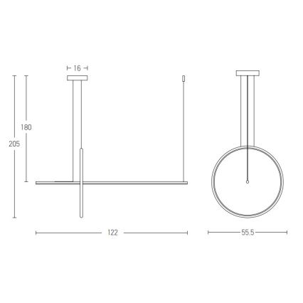 Zambelis 20128 - Lampadario a sospensione con filo LED dimmerabile LED/48W/230V