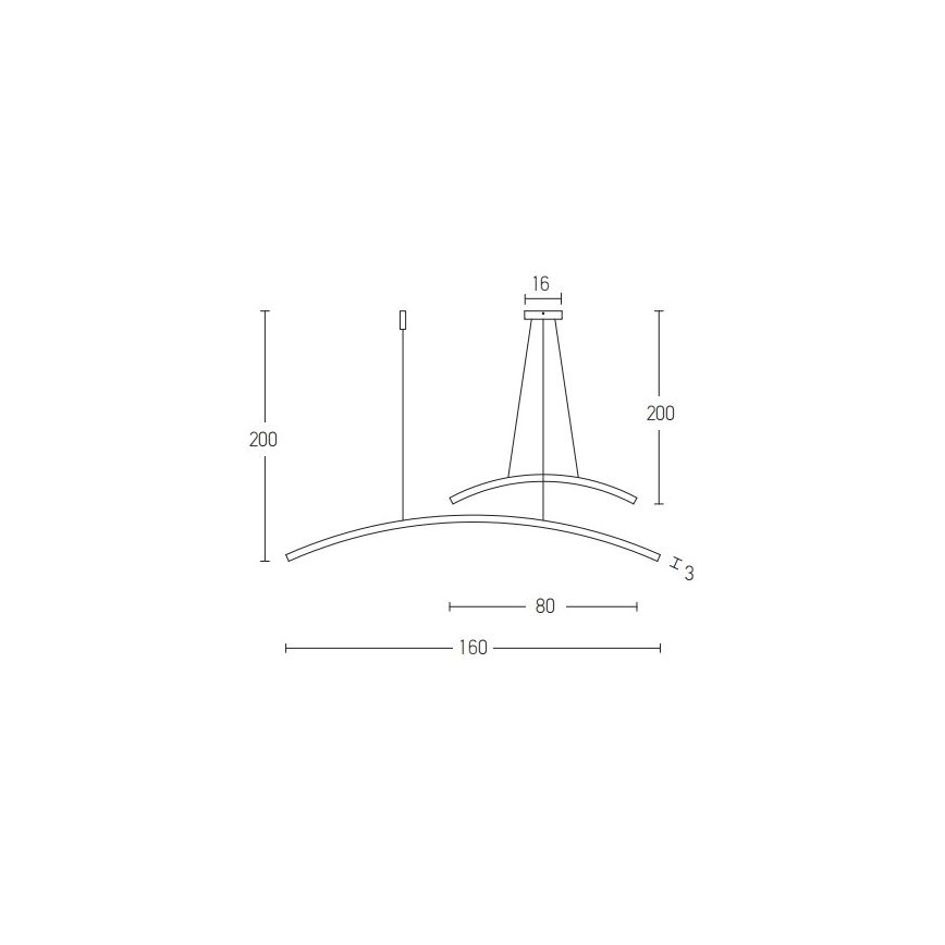 Zambelis 20130 - Lampadario a sospensione con filo LED dimmerabile LED/48W/230V nero