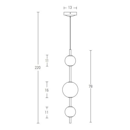 Zambelis 20132 - Lampadario LED a sospensione con filo LED/12W/230V