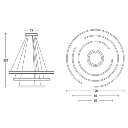 Zambelis 2014 - Lampadario a sospensione con filo LED dimmerabile LED/120W/230V oro