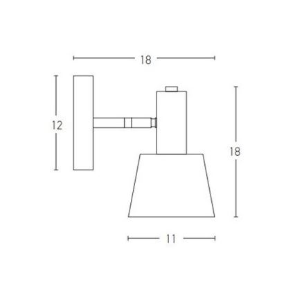 Zambelis 20219 - Faretto da parete 1xE14/25W/230V grigio