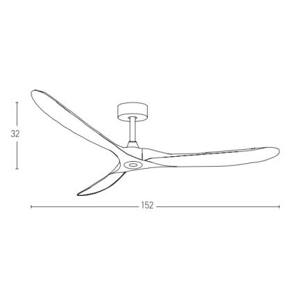 Zambelis 20259 - Ventilatore da soffitto + telecomando