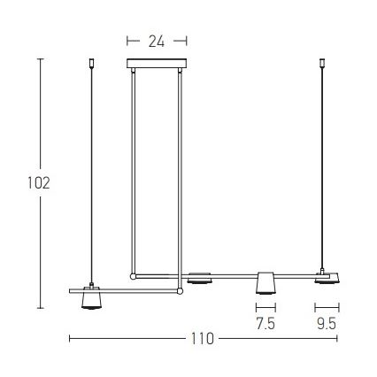 Zambelis 2035 - Lampadario a sospensione con supporto rigido LED LED/28W/230V