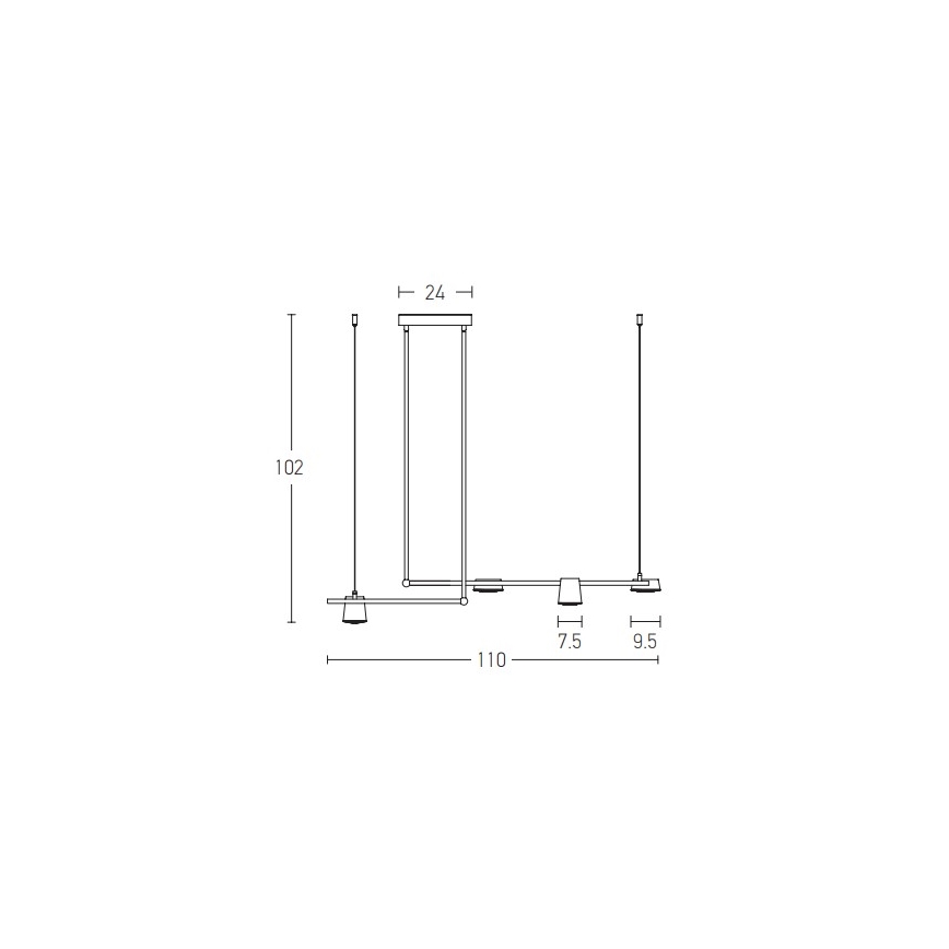 Zambelis 2035 - Lampadario a sospensione con supporto rigido LED LED/28W/230V