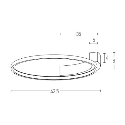 Zambelis 2074 - Applique a LED LED/25W/230V diametro 42,5 cm nero