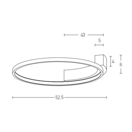 Zambelis 2076 - Applique a LED LED/31W/230V diametro 52,5 cm nero