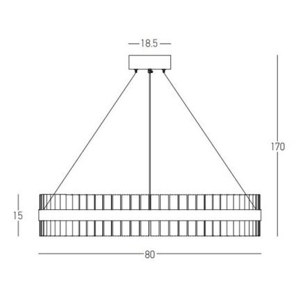 Zambelis 22040 - Lampadario a sospensione con filo LED dimmerabile LED/68W/230V oro