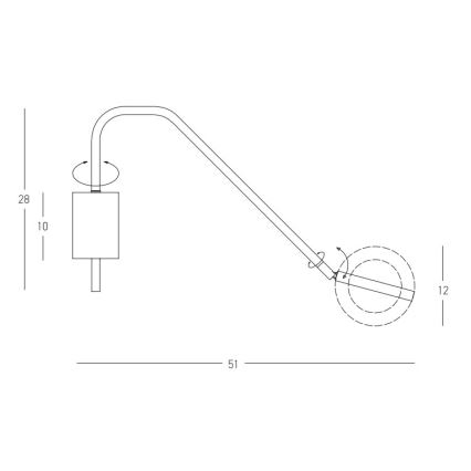 Zambelis 22042 - Applique a LED dimmerabile LED/7W/230V nero